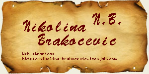 Nikolina Brakočević vizit kartica